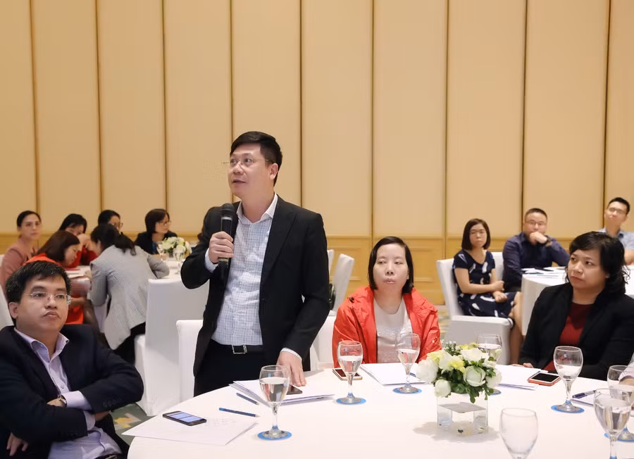 PGS.TS Nguyễn Hữu Ánh, Viện trưởng- Viện Kế toán - Kiểm toán, trường Đại học Kinh tế Quốc dân chia sẻ trong Hội thảo diễn ra tại Hà Nội 20/3