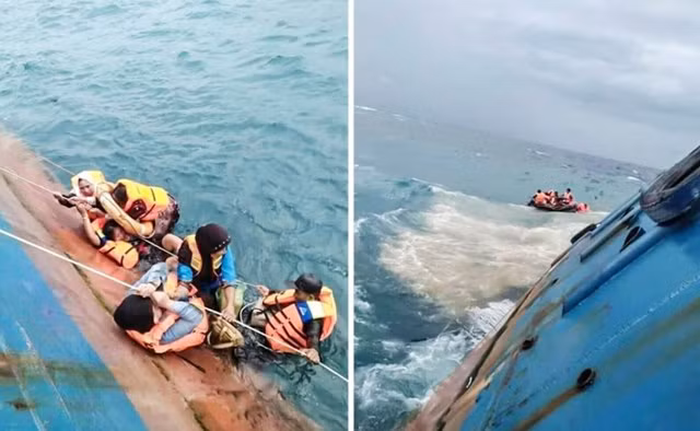 Công tác cứu hộ đang được triển khai trong khu vực phà chìm
