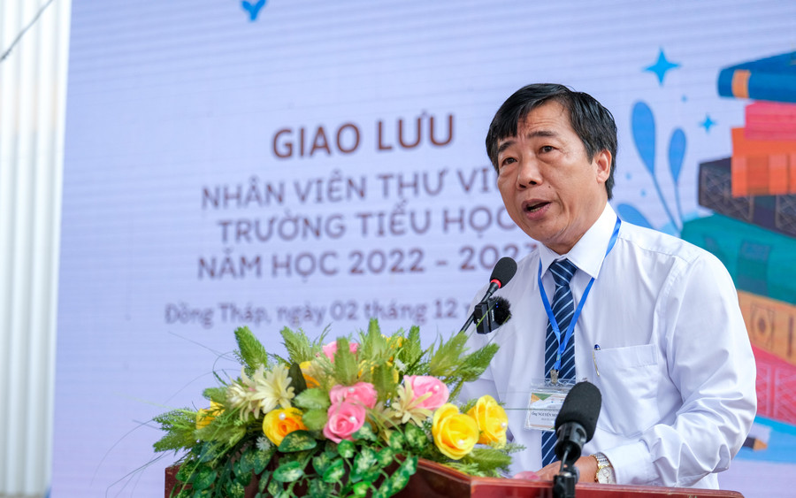 Ông Nguyễn Minh Tâm, Phó GĐ Sở GD&ĐT tỉnh Đồng Tháp phát biểu tại buổi giao lưu. Ông Nguyễn Minh Tâm, Phó GĐ Sở GD&ĐT tỉnh Đồng Tháp phát biểu tại buổi giao lưu.