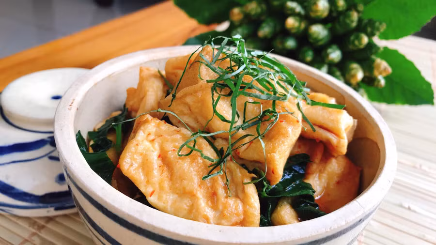 Đậu phụ xào hoa gừng.