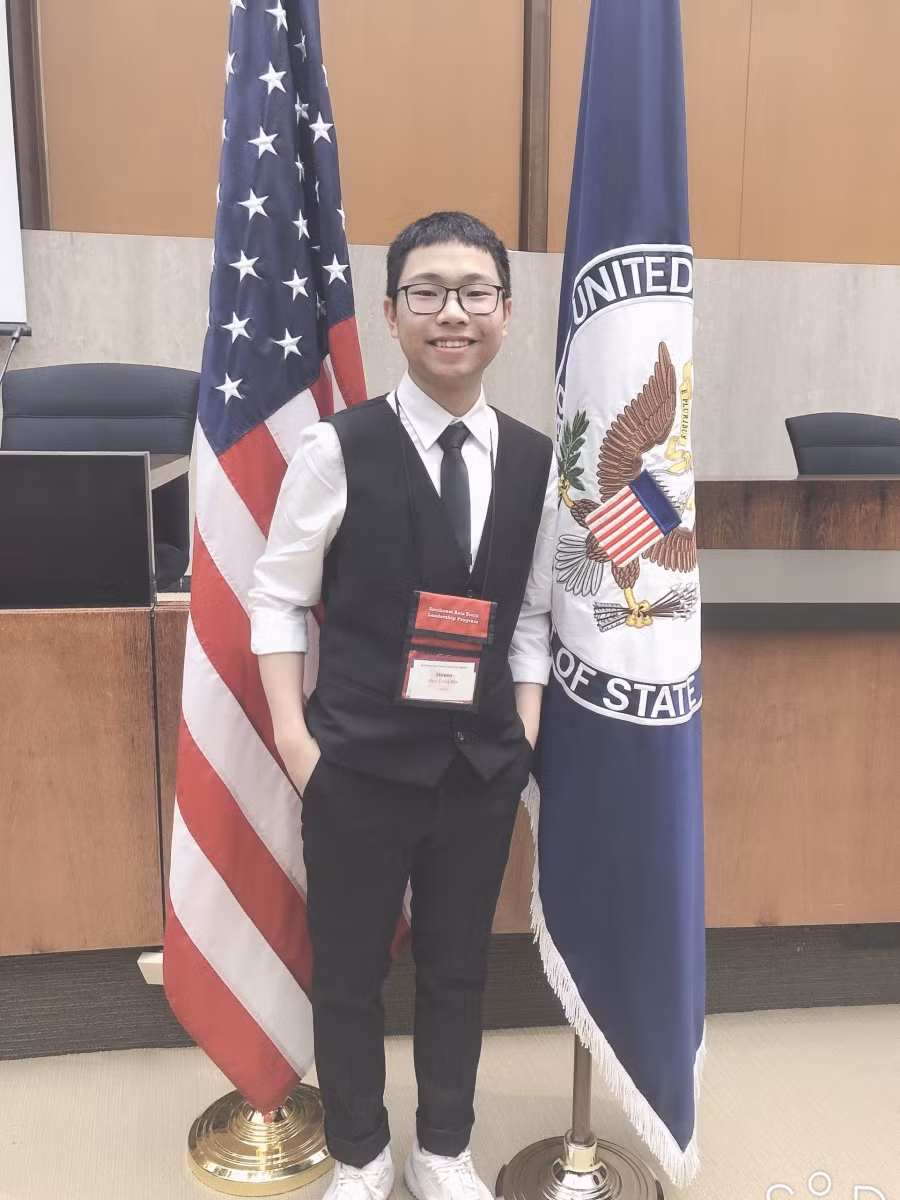 Mai Trung Hiếu khi du học tại Mỹ năm lớp 10.