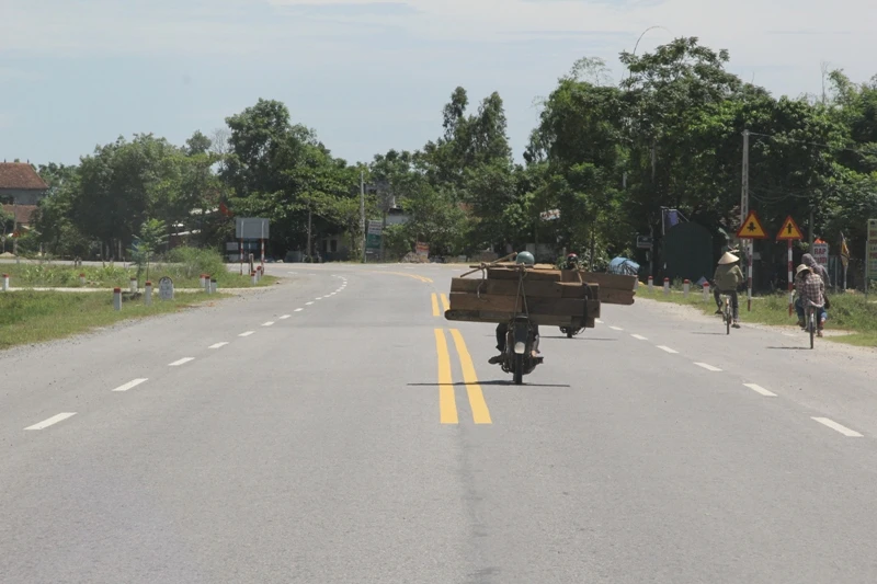 Ngang nhiên vận chuyển gỗ trái phép trên quốc lộ 8