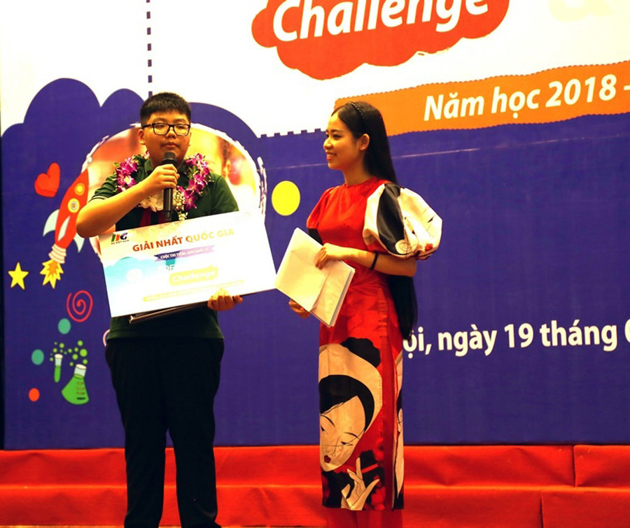 Thí sinh Chu Anh Thiện – Học sinh lớp 8B0 – Trường THCS Ngôi Sao Hà Nội, Quận Thanh Xuân đạt giải Nhất Quốc gia TOEFL Junior Challenge