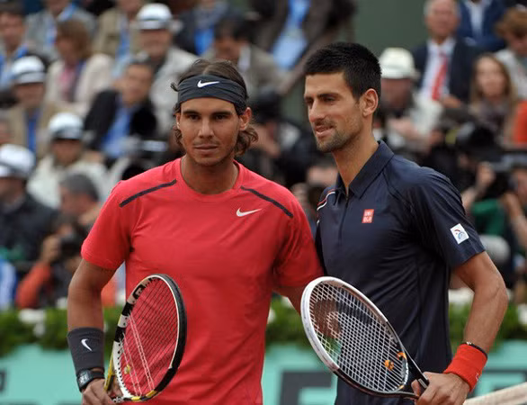 Nadal (trái) và Djokovic sẽ đụng độ nhau ở trận chung kết Rome Masters 2019
