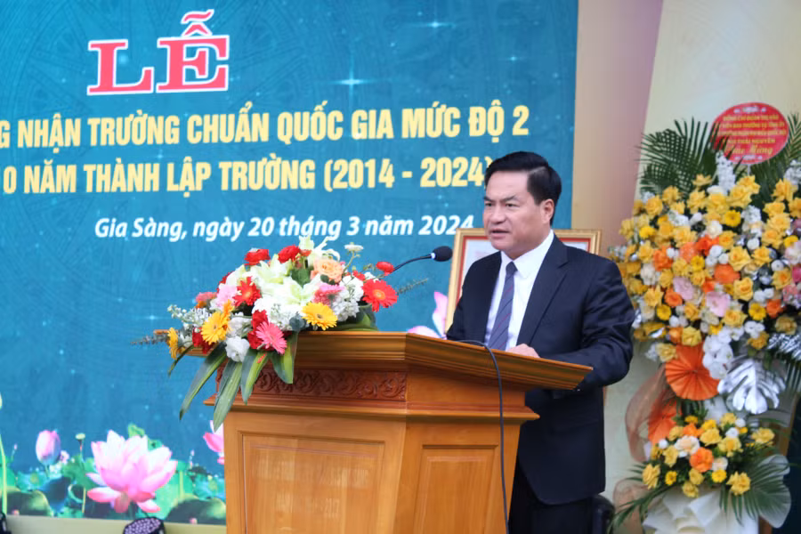 Ông Lê Quang Tiến, Phó Chủ tịch UBND tỉnh Thái Nguyên phát biểu tại buổi Lễ.