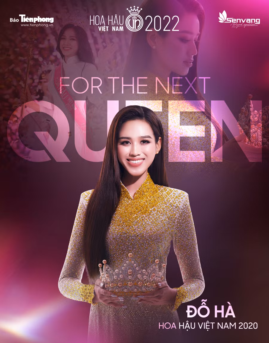 Đỗ Hà diện áo dài trong thời khắc trao lại vương miện.