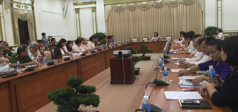 Quang cảnh buổi làm việc tại UBND TPHCM về vụ bạo hành trẻ mầm non chấn động xã hội