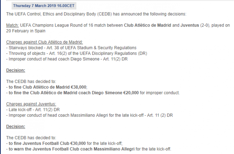 Simeone bị phạt vì pha ăn mừng ở lượt đi. Simeone bị phạt vì pha ăn mừng ở lượt đi.