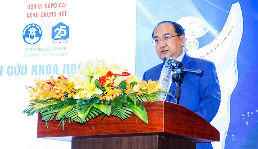 PGS. TS Nguyễn Minh Đức, Hiệu trưởng Trường Đại học Văn Hiến phát biểu tại sự kiện. PGS. TS Nguyễn Minh Đức, Hiệu trưởng Trường Đại học Văn Hiến phát biểu tại sự kiện.
