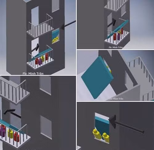 Cách dựng đệm để cả nhà chui vào, tránh bị ngạt khói khi có cháy của anh Minh.
