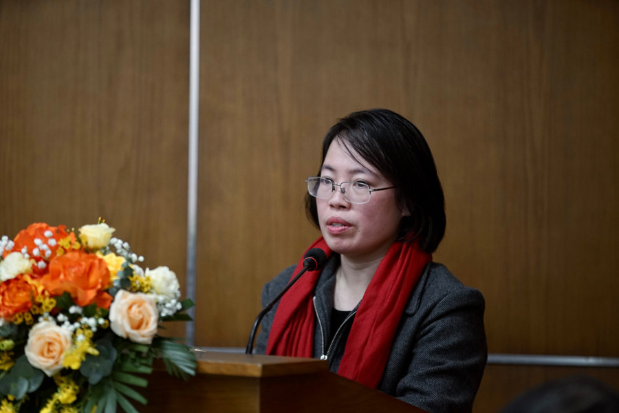 Đại diện Ban Giáo dục tham luận tại Hội nghị.