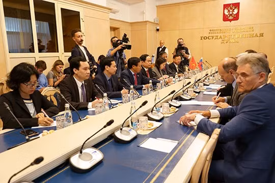 Quang cảnh buổi hội đàm. Ảnh: Nhân Dân