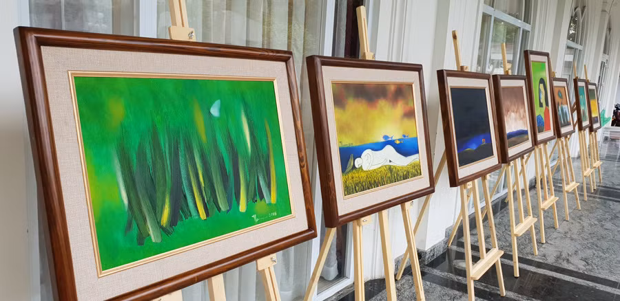 18 bức tranh minh họa cho “Giấc mơ sông Thương” của nhà thơ Nguyễn Quang Thiều