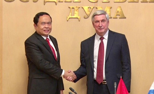 Phó Chủ tịch Duma Quốc gia (Hạ viện) Nga, Phó Chủ tịch thứ nhất Ủy ban Trung ương Đảng Cộng sản Liên bang Nga Ivan Melnikov đã có cuộc gặp và hội đàm với đồng chí Trần Thanh Mẫn, Bí thư Trung ương Đảng, Chủ tịch Ủy ban Trung ương MTTQ Việt Nam.