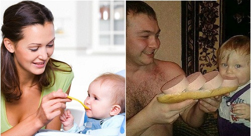 Sự khác biệt giữa cách bố vè mẹ trông con.