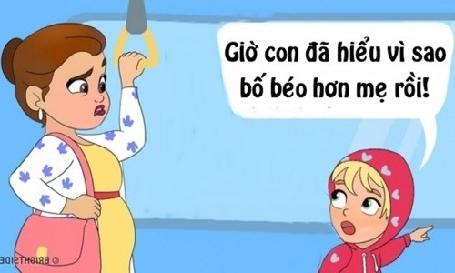 Lý do bố béo hơn mẹ