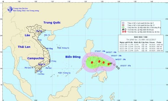 Không khí lạnh tăng cường mạnh hơn, bão KAI-TAK có diễn biến phức tạp