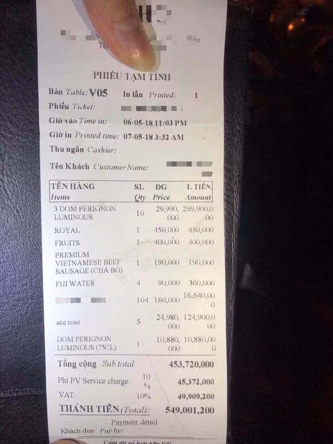 Một đêm chơi bar đốt 2 tỷ: Choáng độ chơi đại gia Hà Thành