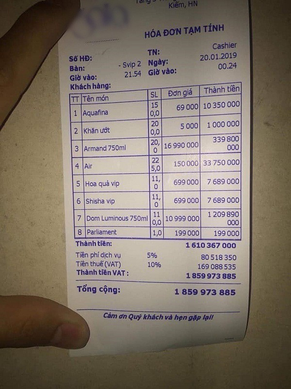 Một đêm chơi bar đốt 2 tỷ: Choáng độ chơi đại gia Hà Thành Một đêm chơi bar đốt 2 tỷ: Choáng độ chơi đại gia Hà Thành