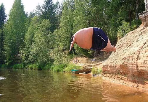 Vận động viên bơi lội hạng nặng.