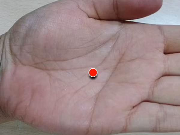 Huyệt Lao cung nằm ở giữa lòng bàn tay, kích thích huyệt này có thể bổ khí lợi huyết. 