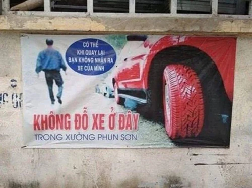 Dòng chữ cảnh báo khiến cánh tài xế giật mình 