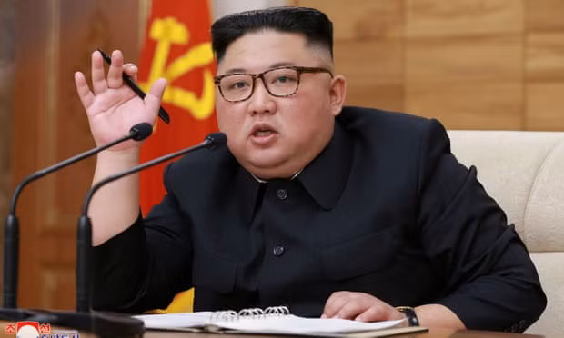 Chủ tịch Triều Tiên Kim Jong-un phát biểu tại cuộc họp của đảng Lao động.