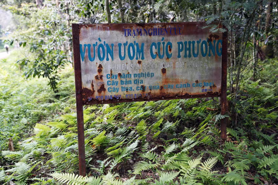 Biển báo đã bị xuống cấp (ảnh chụp 14 giờ 30 phút ngày 9/4)