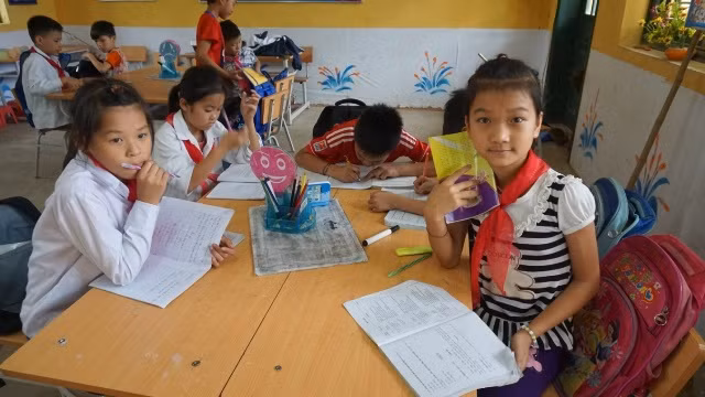 Học sinh Trường PTCS Nam Mẫu, Ba Bể, Bắc Kạn