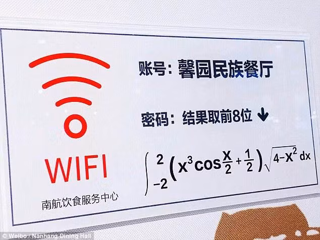 Câu hỏi toán học hóc búa sinh viên Đại học Nanjing phải giải được nếu muốn biết pass wifi.