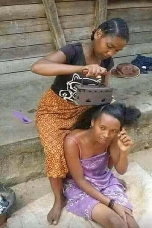 Sấy tóc theo cách đồng quê.