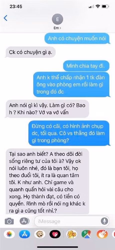 Nam chính giả vờ đã "bắt thóp" được người yêu.