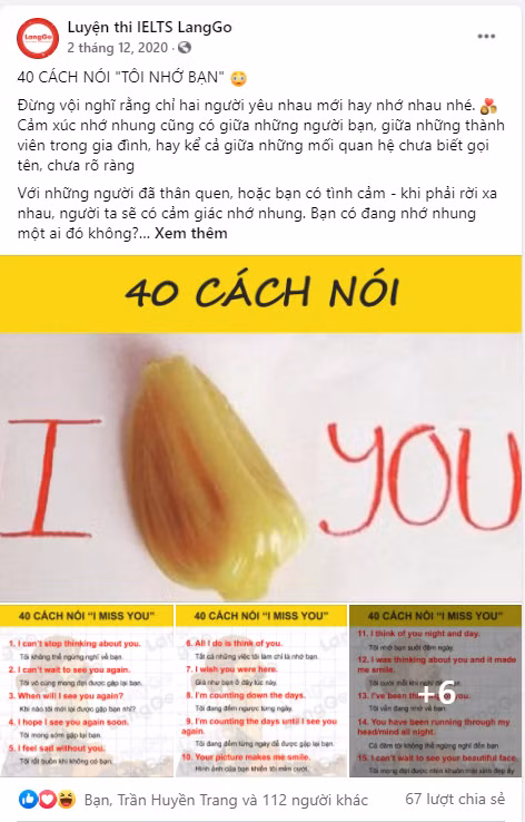 Ngoài ra, Fanpage cũng đăng tải kinh nghiệm thi của các “cao thủ” IELTS đã trưởng thành từ LangGo