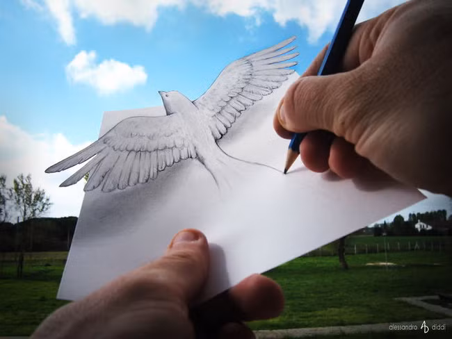 Những bức tranh 3D nửa thật nửa giả gây ảo giác mạnh cho người xem - Ảnh 19.