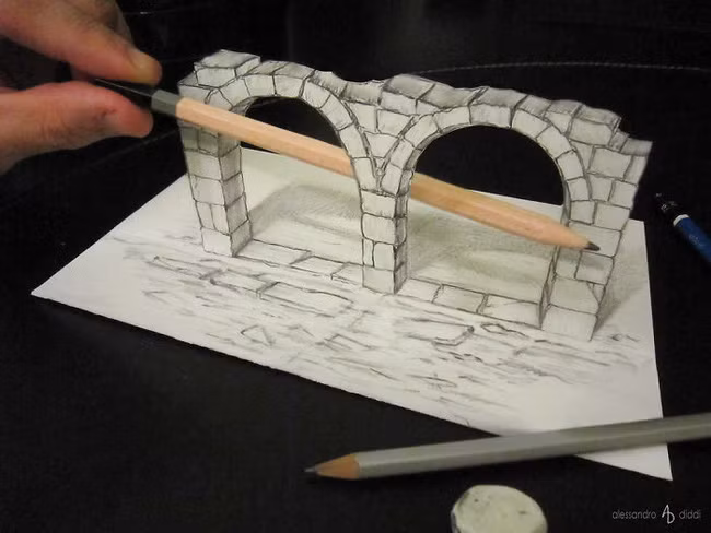 Những bức tranh 3D nửa thật nửa giả gây ảo giác mạnh cho người xem - Ảnh 9.