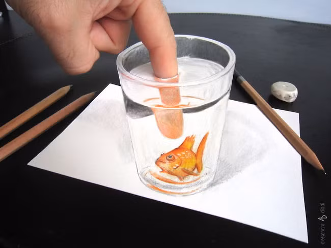 Những bức tranh 3D nửa thật nửa giả gây ảo giác mạnh cho người xem - Ảnh 10.