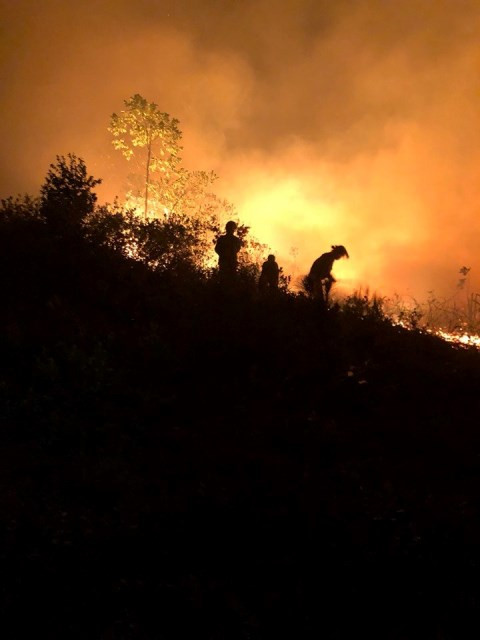 Cháy rừng tại Cồn Léc, huyện Hương Sơn.