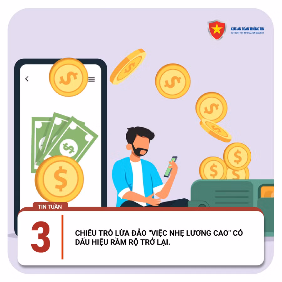 Việc nhẹ lương cao là điều đối tượng lừa đảo sử dụng để chiếm đoạt tài sản người nhẹ dạ, cả tin.
