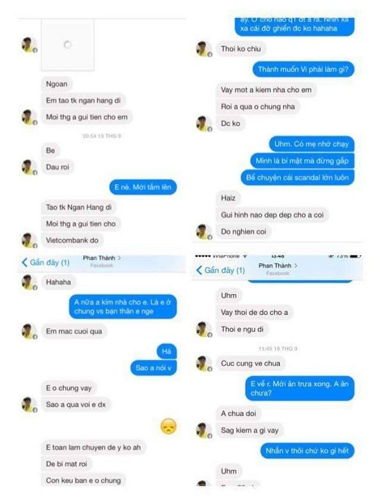 Đường tình đầy sóng gió thị phi của thiếu gia Phan Thành với 3 nàng hot girl nổi tiếng ảnh 7 Tin nhắn đầy tình cảm giữa Phan Thành và hotgirl 17 tuổi quê gốc Cà Mau.