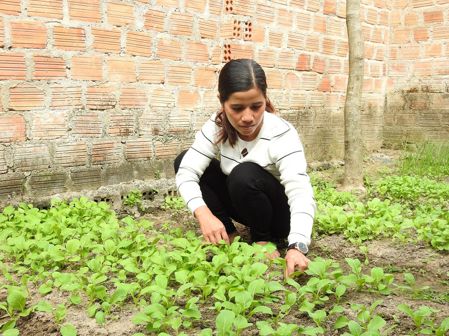 Làm trưởng thôn nên chị Y Byenh xin thoát nghèo để làm gương, cũng như tạo động lực cho người dân vươn lên thoát nghèo. Ảnh: Trúc Hân.