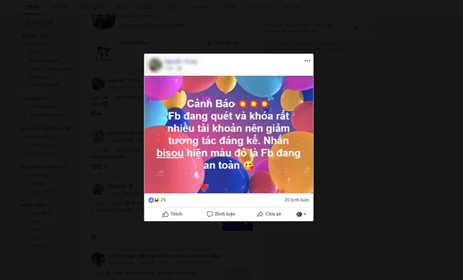 Cư dân mạng bị cuốn theo trò đùa kiểm tra Facebook “bisou” 