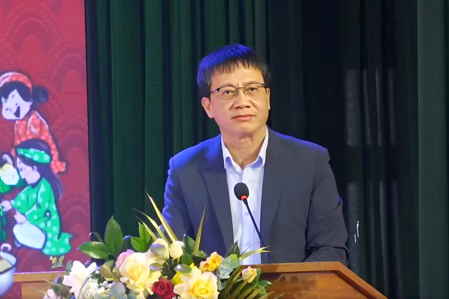 Ông Nguyễn Ngọc Ân - Chủ tịch Công đoàn Giáo dục Việt Nam phát biểu tại chương trình.