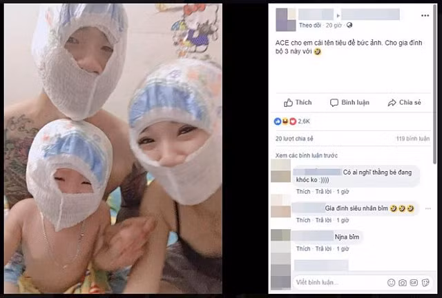 Mang bỉm của con đội lên đầu, bố mẹ khiến dân mạng cười lăn lộn với tạo hình gia đình “siêu nhân bỉm” - Hình 1