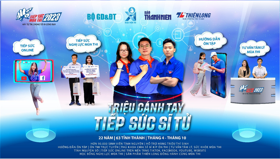 Tiếp sức mùa thi 2023 với nhiều hoạt động đa dạng hỗ trợ thí sinh trước – trong – sau kỳ thi. Tiếp sức mùa thi 2023 với nhiều hoạt động đa dạng hỗ trợ thí sinh trước – trong – sau kỳ thi.