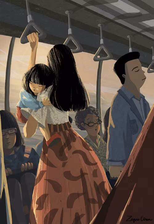 Bức tranh Memories mà Ziyue luôn giữ trong phòng, như một lời nhắc nhở cô về tình yêu bao la của mẹ.