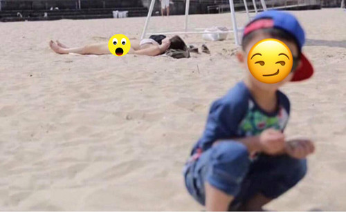 Nhìn vào ảnh chẳng biết ai mới là nhân vật chính nữa.