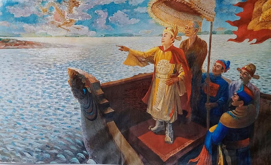 Tác phẩm "Thiên Đô" của họa sĩ Nguyễn Đình Huống.