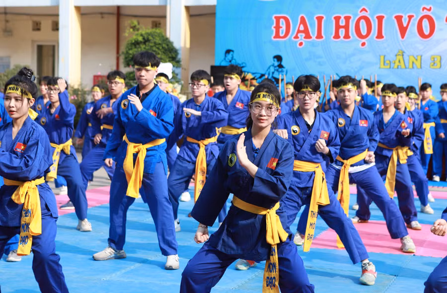 Các tiết mục võ thuật được trình diễn tại chương trình.