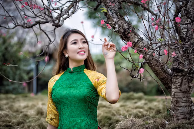 Hot girl Linh Napie khoe vẻ mặn mà trong tà áo bà ba cách điệu ảnh 1