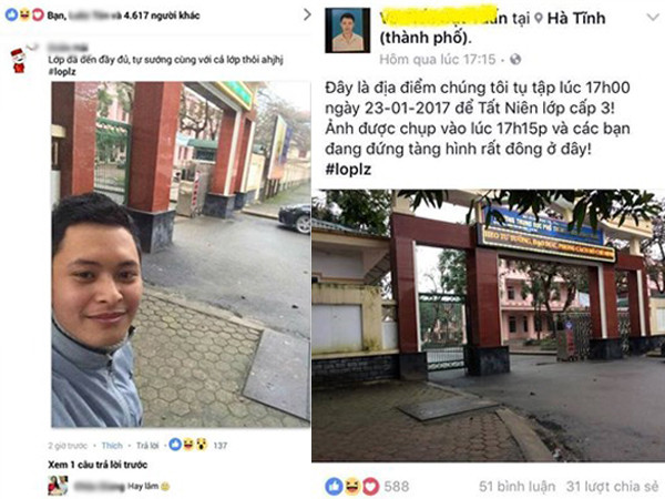 Những bức ảnh khác được cư dân mạng đăng tải lên mạng xã hội. Theo chia sẻ đầy hài hước của chủ nhân 2 bức ảnh trên thì các thành viên trong lớp họ đứng rất đông trước cổng trường. Cơ bản chúng ta không thấy được bởi vì họ đã tàng hình hết rồi. Mà tàng hình thì làm sao thấy được phải không.